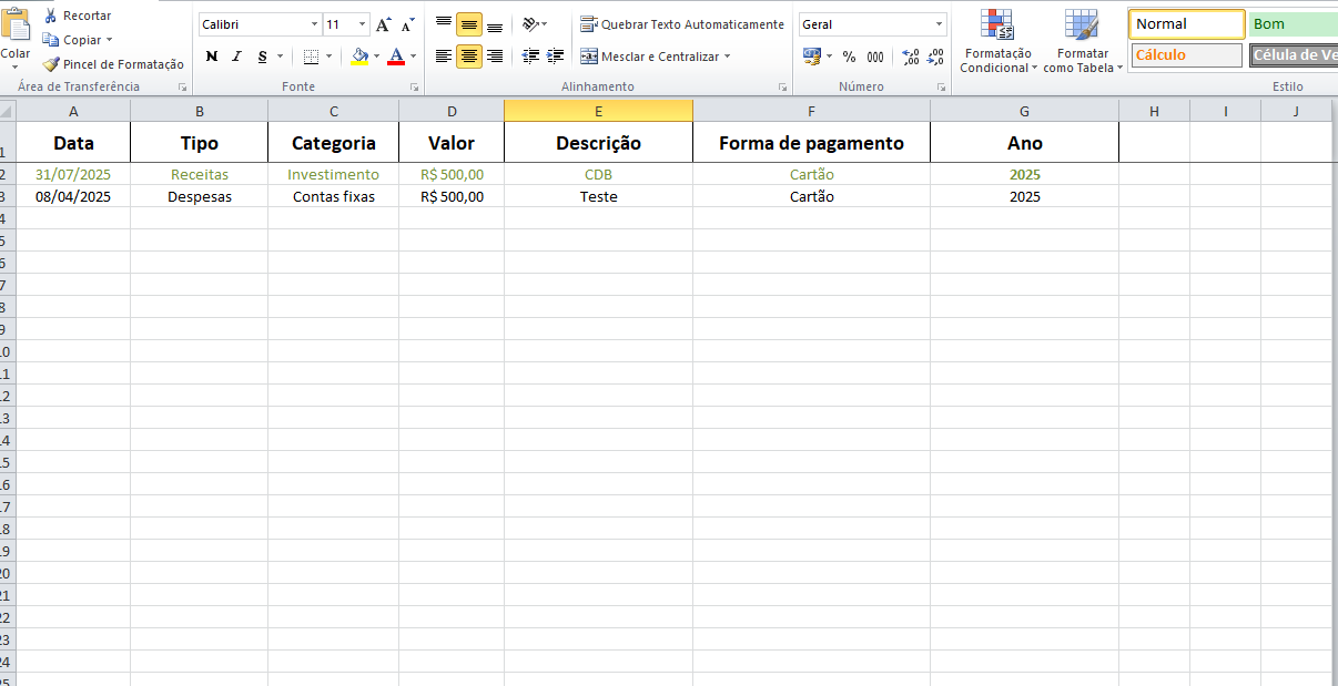 Controle de despesas